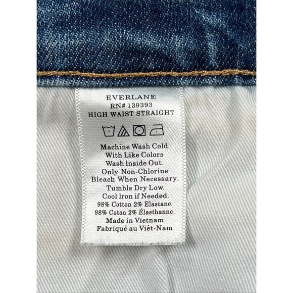 Everlane High Waist Straight Jeans Women’s Blue Denim Size 27 Reg Minimalist EUC - Picture 5 of 9